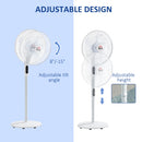 3-Speed Floor Standing Fan with Remote Control, Oscillating Movement. White