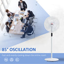 3-Speed Floor Standing Fan with Remote Control, Oscillating Movement. White