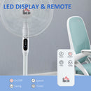 3-Speed Floor Standing Fan with Remote Control, Oscillating Movement. White