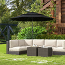 Umbrella Base Weights, 3-Tier Patio Umbrella Shade Market Umbrella with Hand Crank and Tilt - Black - Seasonal Overstock