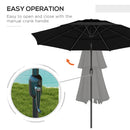 Umbrella Base Weights, 3-Tier Patio Umbrella Shade Market Umbrella with Hand Crank and Tilt - Black - Seasonal Overstock