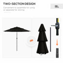 Umbrella Base Weights, 3-Tier Patio Umbrella Shade Market Umbrella with Hand Crank and Tilt - Black - Seasonal Overstock