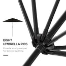 Umbrella Base Weights, 3-Tier Patio Umbrella Shade Market Umbrella with Hand Crank and Tilt - Black - Seasonal Overstock