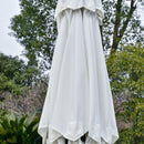 Umbrella Base Weights, 3-Tier Patio Umbrella Shade Market Umbrella with Hand Crank and Tilt - Cream White - Seasonal Overstock