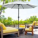Umbrella Base Weights, 3-Tier Patio Umbrella Shade Market Umbrella with Hand Crank and Tilt - Cream White - Seasonal Overstock