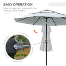 Umbrella Base Weights, 3-Tier Patio Umbrella Shade Market Umbrella with Hand Crank and Tilt - Cream White - Seasonal Overstock
