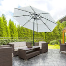 Umbrella Base Weights, 3-Tier Patio Umbrella Shade Market Umbrella with Hand Crank and Tilt - Cream White - Seasonal Overstock