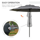 Umbrella Base Weights, 3-Tier Patio Umbrella Shade Market Umbrella with Hand Crank and Tilt - Light Grey - Seasonal Overstock
