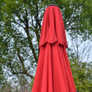Umbrella Base Weights, 3-Tier Patio Umbrella Shade Market Umbrella with Hand Crank and Tilt - Red - Seasonal Overstock