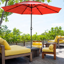 Umbrella Base Weights, 3-Tier Patio Umbrella Shade Market Umbrella with Hand Crank and Tilt - Red - Seasonal Overstock