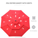 Umbrella Base Weights, 3-Tier Patio Umbrella Shade Market Umbrella with Hand Crank and Tilt - Red - Seasonal Overstock