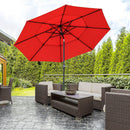 Umbrella Base Weights, 3-Tier Patio Umbrella Shade Market Umbrella with Hand Crank and Tilt - Red - Seasonal Overstock