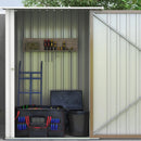 Storage Sheds, 3.3' x 3.4' Lockable Lean-to Steel Storage Shed - Brown & White - Seasonal Overstock