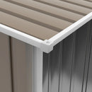 Storage Sheds, 3.3' x 3.4' Lockable Lean-to Steel Storage Shed - Brown & White - Seasonal Overstock