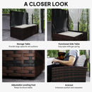 Patio Furniture, Cinder Valley 6pc Patio Set with Sofa, Loveseat, Chairs & Tables - Cream White - Seasonal Overstock