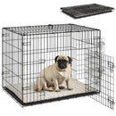 30" Medium Folding Steel Dog Crate with Removable Tray for Dogs up to 22lbs