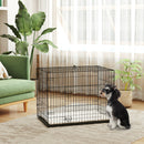 30" Medium Folding Steel Dog Crate with Removable Tray for Dogs up to 22lbs