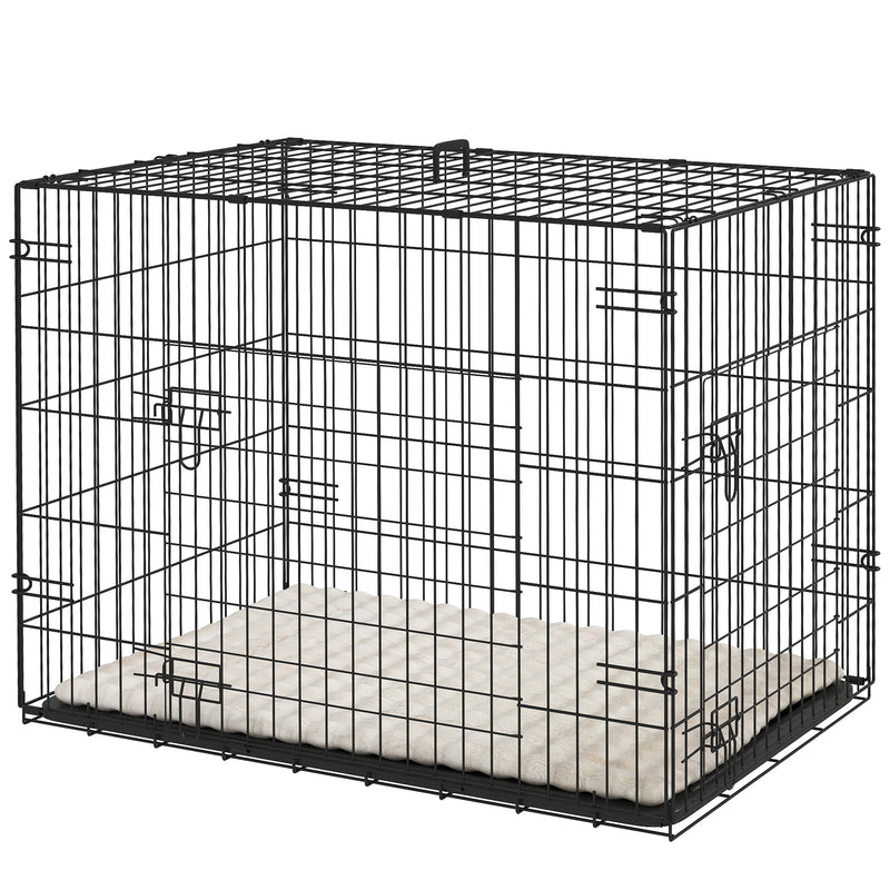 30" Medium Folding Steel Dog Crate with Removable Tray for Dogs up to 22lbs