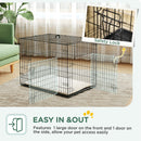 30" Medium Folding Steel Dog Crate with Removable Tray for Dogs up to 22lbs