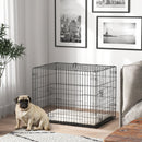 30" Medium Folding Steel Dog Crate with Removable Tray for Dogs up to 22lbs