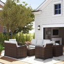 Patio Furniture, Cinder Valley 6pc Patio Set with Sofa, Loveseat, Chairs & Tables - Cream White - Seasonal Overstock