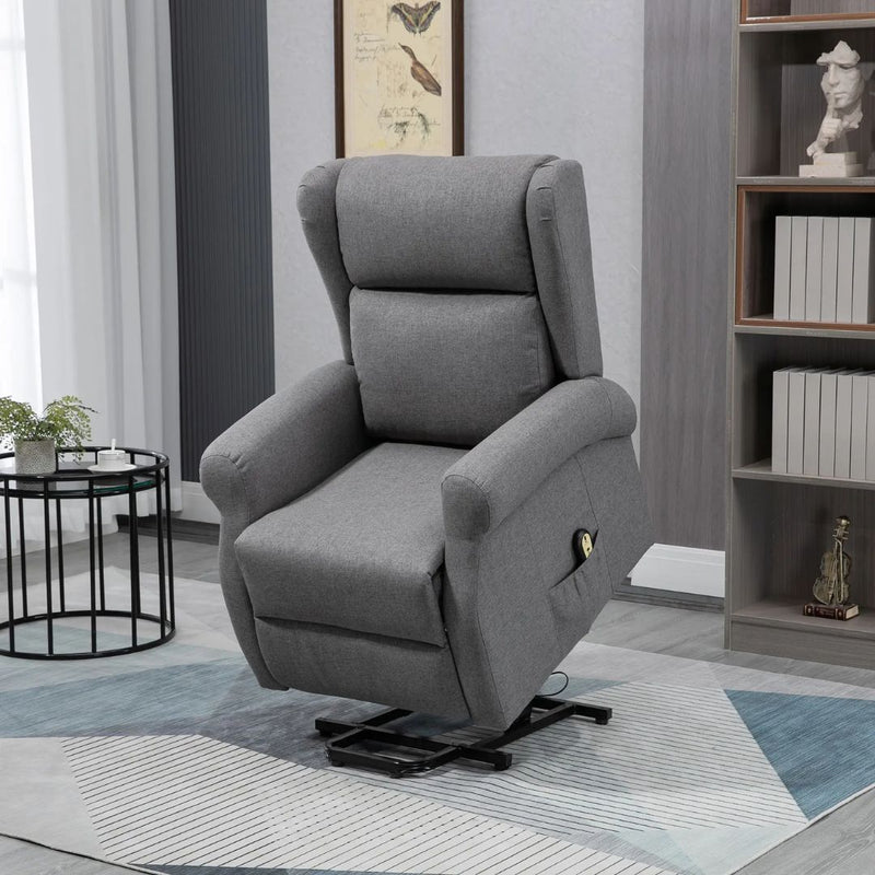 Sling River Wingback Lift Assist Recliner Chair with remote Control - Grey