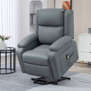 Lift Chairs, Luxharbor Lane Powered Lift Assist Recliner Chair with Remote Control - Grey Faux Leather - Seasonal Overstock