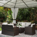 Patio Furniture, Cinder Valley 6pc Patio Set with Sofa, Loveseat, Chairs & Tables - Cream White - Seasonal Overstock