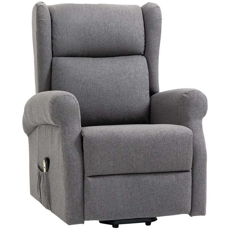 Sling River Wingback Lift Assist Recliner Chair with remote Control - Grey