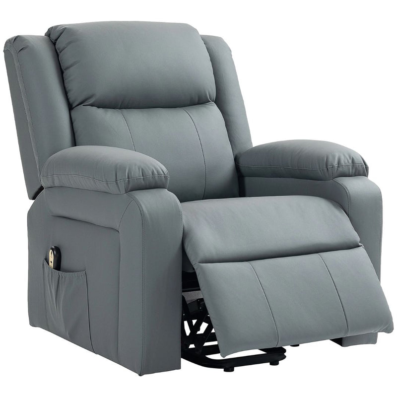 Luxharbor Lane Powered Lift Assist Recliner Chair with Remote Control - Grey Faux Leather