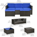Patio Furniture, Sola Vina 3pc Outdoor Patio Sofa and Ottoman Set with Table - Blue - Seasonal Overstock