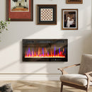 36" Thin Profile Electric Fireplace, 1500W Heater, Wall Mounted or Freestanding Type with Remote and Timer