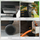 Outdoor Grills, 38,000 BTU 3 Burner Propane BBQ Cart with 1 Side Burner and Warming Rack - Seasonal Overstock