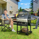 Outdoor Grills, 38,000 BTU 3 Burner Propane BBQ Cart with 1 Side Burner and Warming Rack - Seasonal Overstock