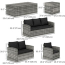 Patio Furniture, Cinder Valley 6pc Patio Set with Sofa, Loveseat, Chairs & Tables - Black - Seasonal Overstock