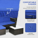 Patio Furniture, Sola Vina 3pc Outdoor Patio Sofa and Ottoman Set with Table - Blue - Seasonal Overstock