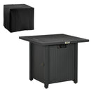 Beckett 28" Black Propane Fire Table with Lava Rocks and Cover