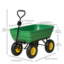 Gardening Accessories, Garden Dump Cart with 125L Tipping Bin, 12in Pneumatic Tires - Holds up to 440 lbs - Seasonal Overstock