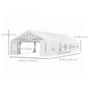 Canopy Tents, 20' x 40' Large White Heavy Duty Canopy Tent with Enclosure and Windows for Weddings, Parties and Events - Seasonal Overstock