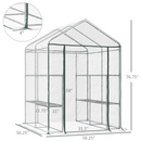 4.7' x 4.7' Portable Walk-In Greenhouse with 8 Shelves and Zipper Doors
