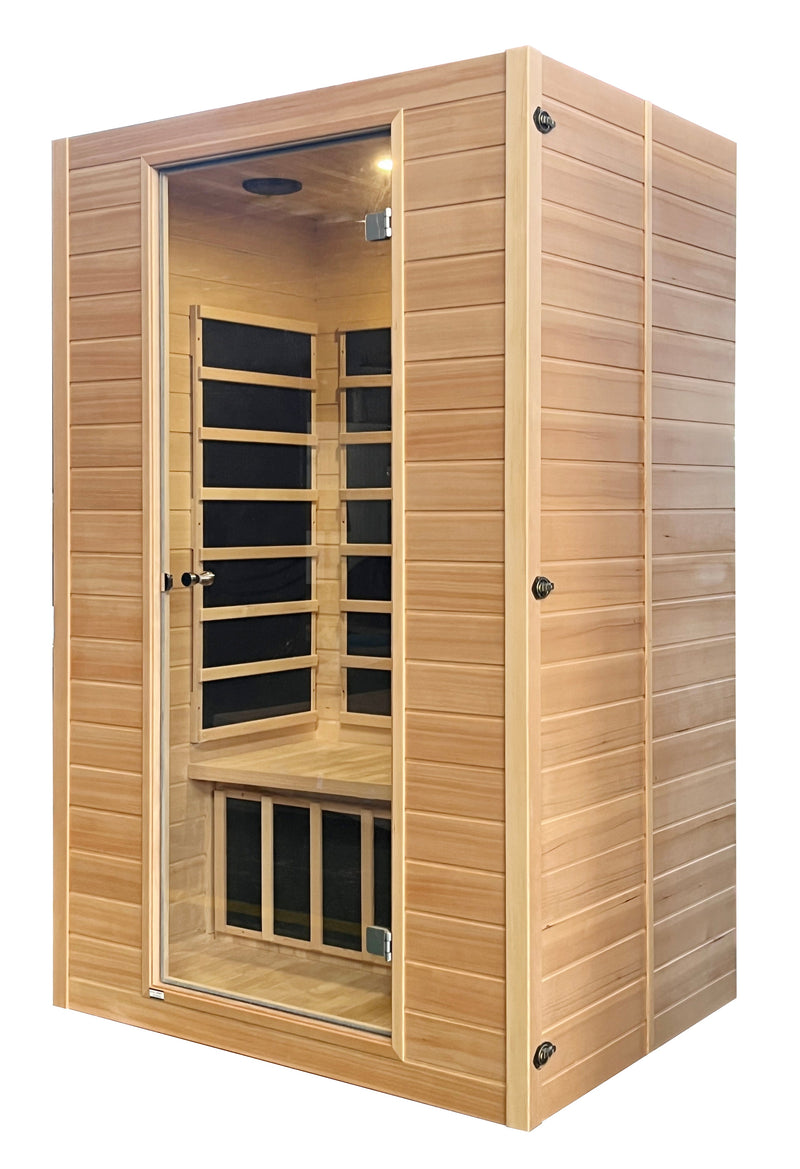 Blisspod, Vienna, Far Infrared Sauna Canadian Hemlock Very Low EMF Sauna, 4 Heaters – 2 Persons