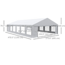 Canopy Tents, 23' x 39' Large White Canopy Tent with 12 Window Wall Panels, 2 Roll Up Door Panels - Seasonal Overstock