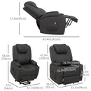 Lift Chairs, Harmond Grove Electric Lift Assist Recliner Chair with Cup Holders and Remote in Grey Faux Leather - Seasonal Overstock