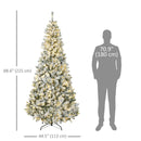 Christmas Trees, 7.5ft Prelit 500 LED Artificial Snow Flocked Christmas Tree with Base - Seasonal Overstock