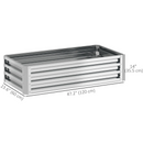 4' x 2' Raised Garden Bed Planter Planter Box Galvanized Steel 12in - Silver