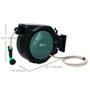 Gardening Accessories, 65ft Retractable Wall Mounted Garden Hose Reel with Lock-in Length - Seasonal Overstock