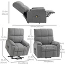 Lift Chairs, Benson Springs Lift Assist Recliner Chair with Remote - Grey Microfibre - Seasonal Overstock