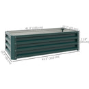Set of 2 Raised Garden Planter Boxes 43" X 20" Galvanized Steel - 12in Deep - Green