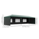 Canopy Tents, 10' x 29' Green Party Canopy Tent with 5 Wall Panels - Seasonal Overstock