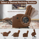 Lift Chairs, Wyatt Electric Lift Assist Recliner Chair with Vibration Massage and Lumbar Heat - Brown - Seasonal Overstock